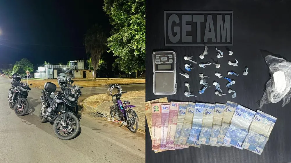 GETAM prende suspeito por tráfico e apreende cocaína no Paranapungá. (Foto: Divulgação / Polícia Militar)