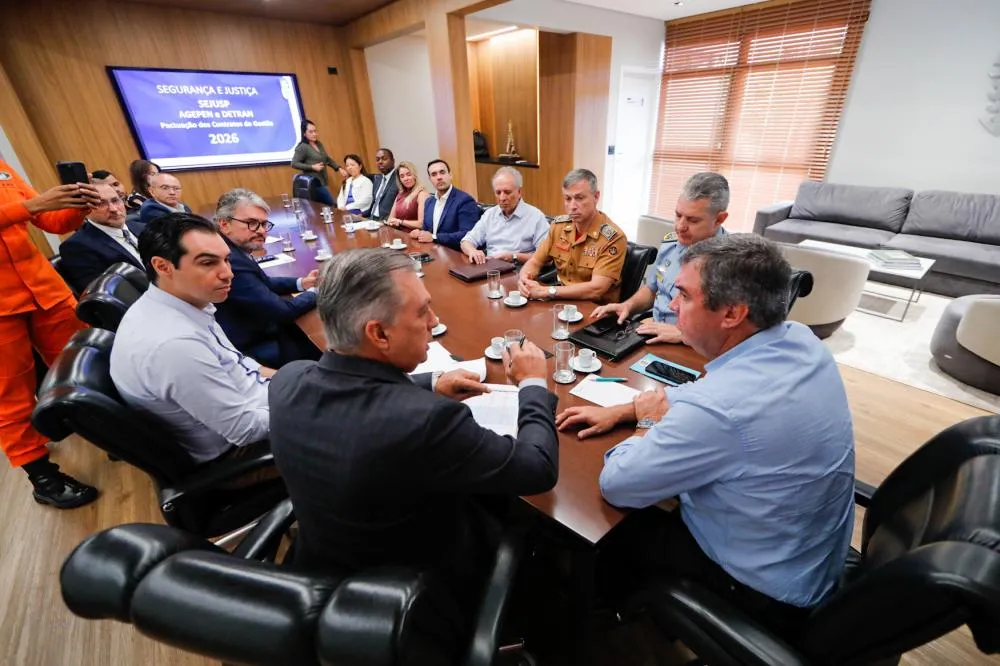 Metas e projetos da Sejusp para 2026 são apresentados durante reunião na Governadoria de Mato Grosso do Sul (Foto - Governo de MS)