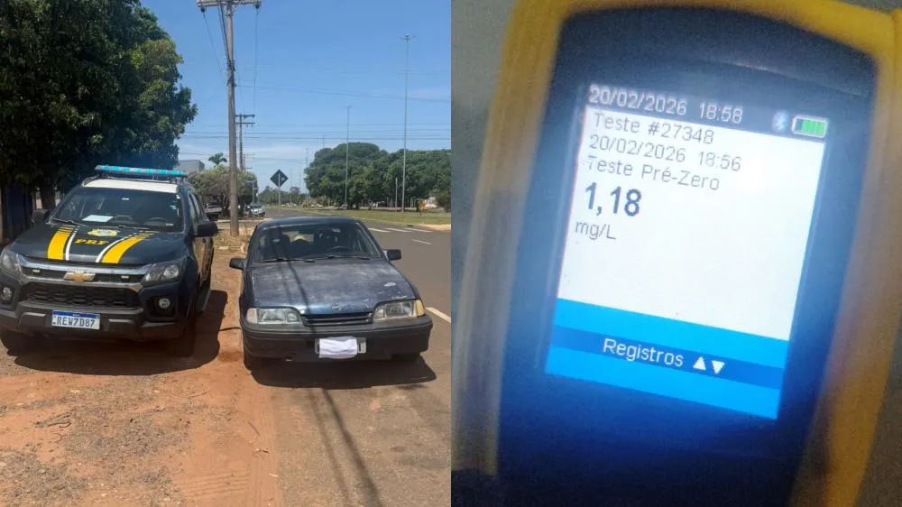 Motorista foi preso pela PRF após dirigir embriagado na BR-262, em Três Lagoas (MS) (Foto: divulgação / PRF)