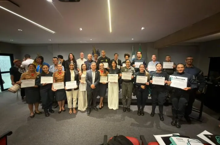 Curso promovido pela Sejusp capacitou agentes de segurança e indígenas em Mato Grosso do Sul (Foto: Chico Ribeiro / Governo do Estado)