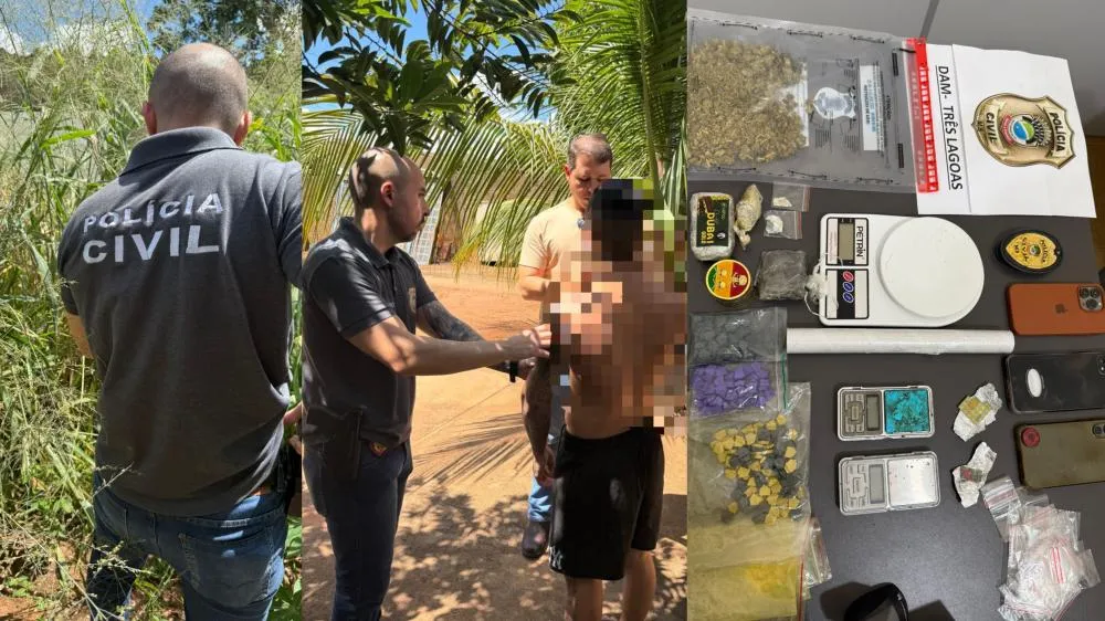 Valentão é preso pela DAM após invadir casa, ameaçar ex de morte e ser flagrado com drogas no Jardim das Oliveiras em Três Lagoas (Foto: divulgação / Polícia Civil)
