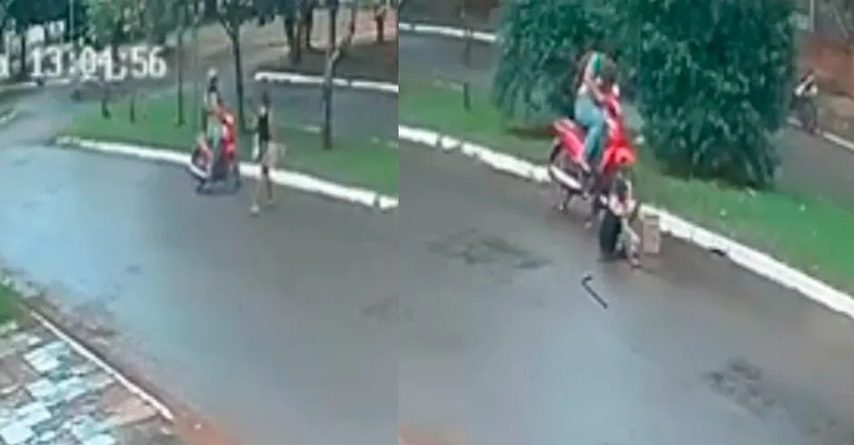 Idosa é atropelada por motocicleta, fica em estado grave e caso revolta moradores em Ponta Porã (Foto: reprodução / redes sociais)