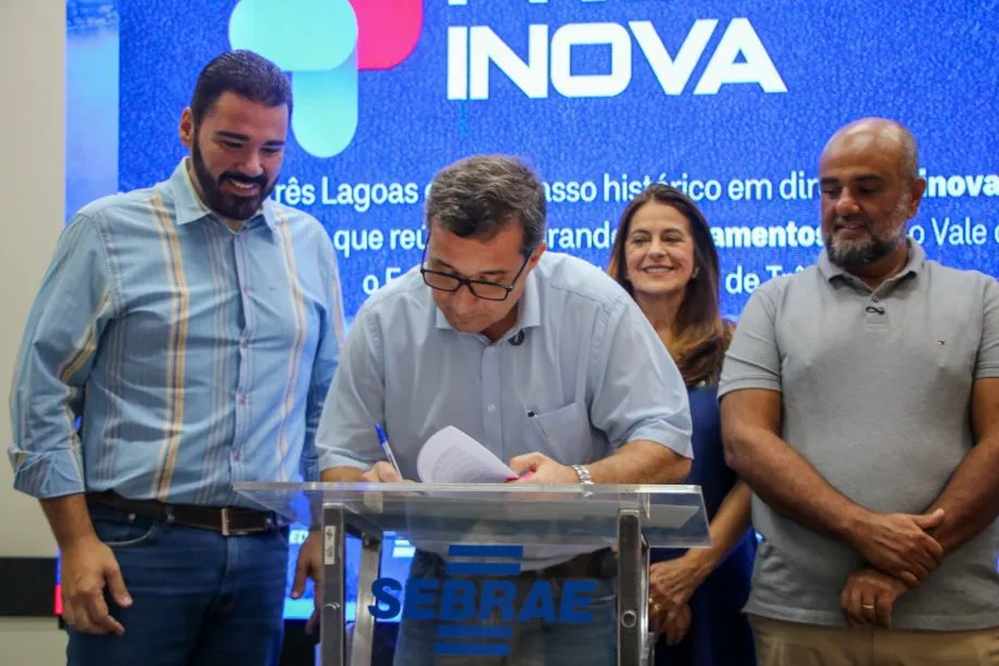 Lançamento do Programa Pró-Inova Três Lagoas na sede do SEBRAE com foco em inovação e tecnologia. (Foto: Divulgação / Prefeitura de Três Lagoas)