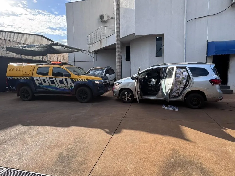 Policia Militar Rodoviária intercepta veículo após perseguição e apreende mais de 2 mil pacotes de cigarros MS-395 em Brasilândia