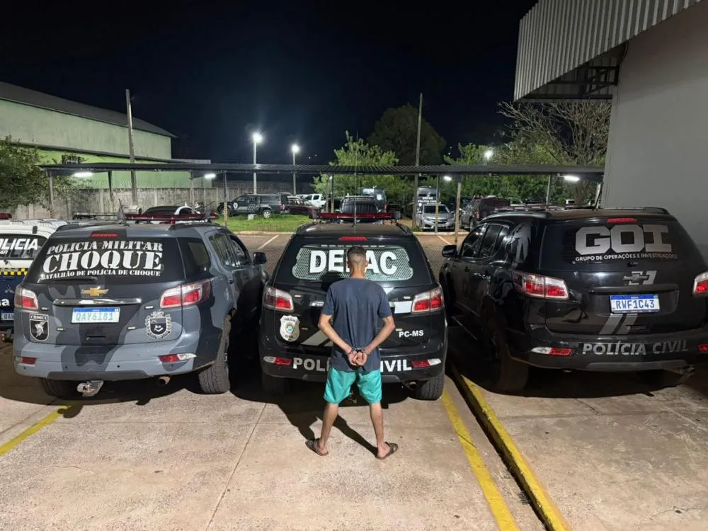 Polícias Civil e Militar prendem suspeito de matar casal a golpes de facão e ferir terceira vítima em Campo Grande