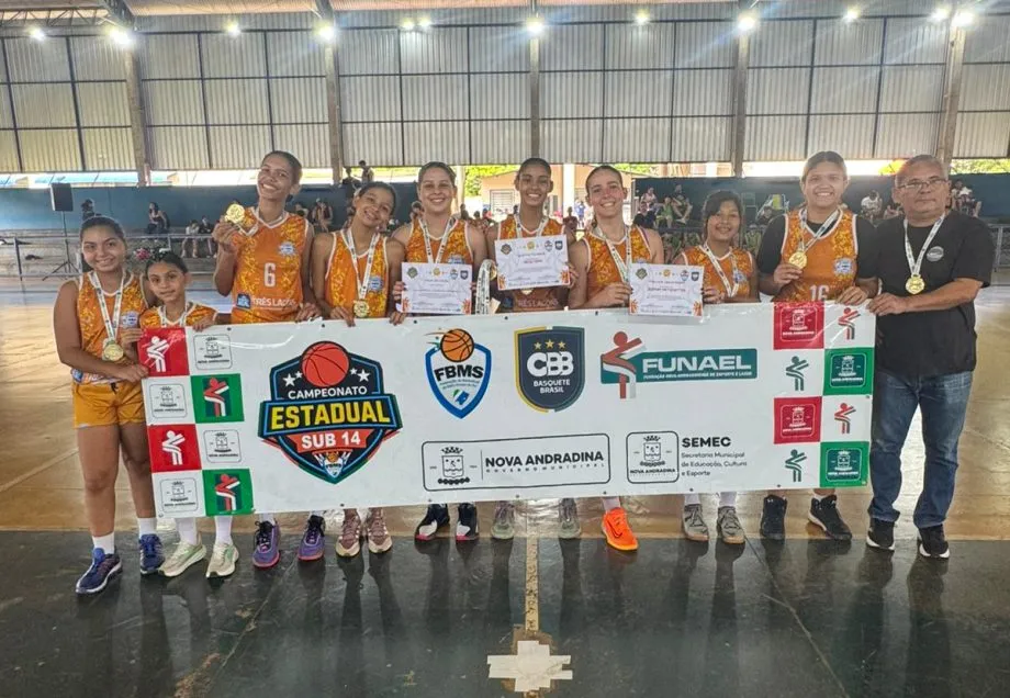 Equipe de basquete da Sejuvel leva título estadual para Três Lagoas em competição disputada em Nova Andradina/MS (Foto: divulgação / Prefeitura de Três Lagoas)