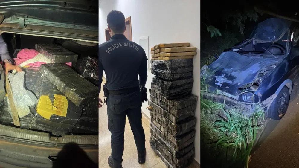 Após bater em vaca, dupla é presa pela Polícia Militar com 216 kg de maconha em Brasilândia
