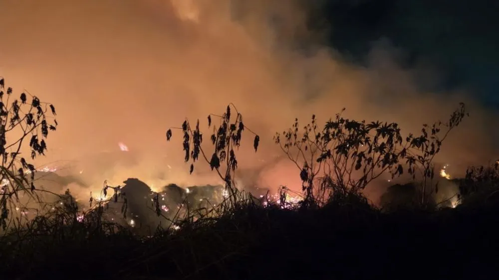 Incêndio atinge “Buracão do Jupiá” e mobiliza equipes do Corpo de Bombeiros em Três Lagoas (Foto: divulgação / 5º GBM)