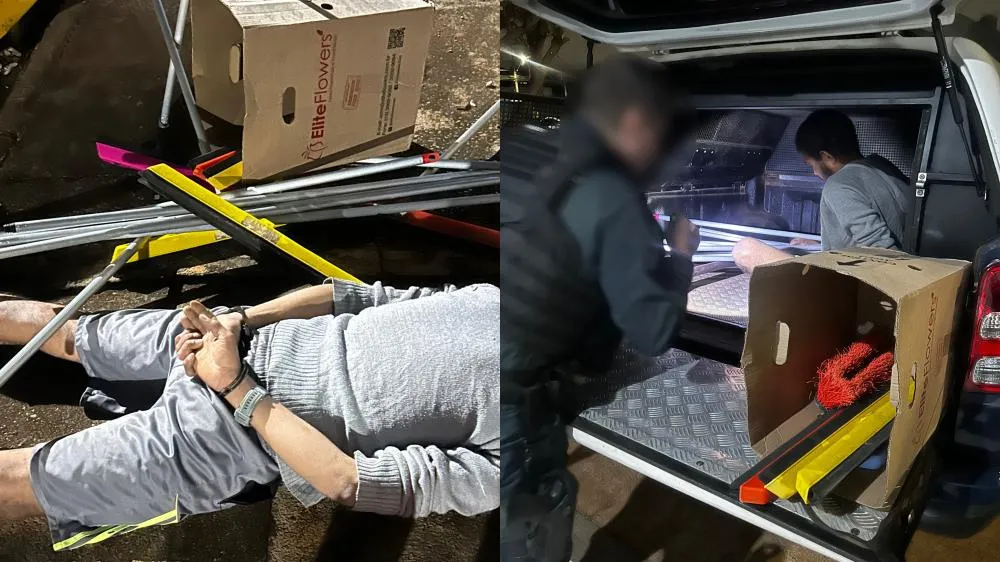 Ladrão é imobilizado por morador enquanto furtava rodos de escola estadual no bairro Santos Dumont em Três Lagoas