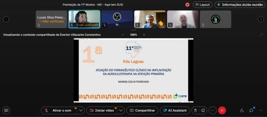 Projeto desenvolvido pela Saúde de Três Lagoas conquistou o 1º lugar estadual na Mostra “MS, Aqui Tem SUS” (Foto: divulgação / Prefeitura de Três Lagoas)