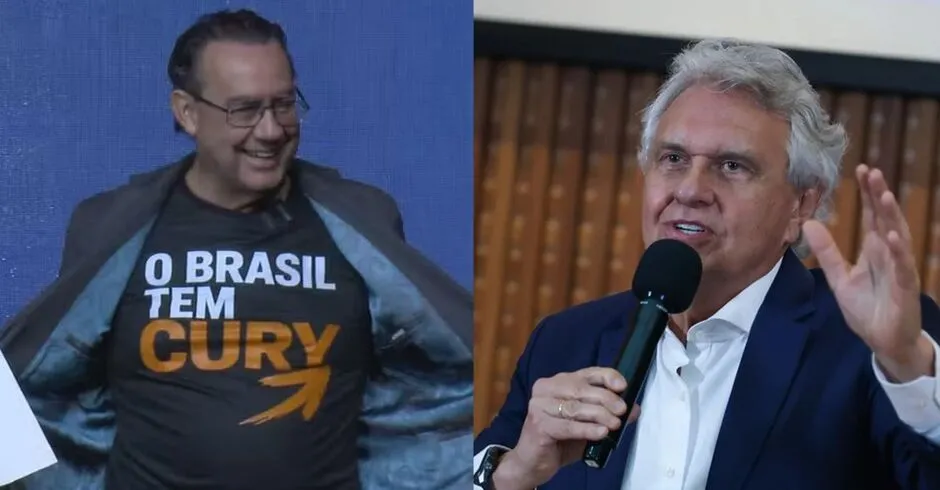 Ronaldo Caiado e Augusto Cury cumprem agendas políticas em Campo Grande durante movimentação do cenário presidencial de 2026 (Foto: reprodução / TV Globo e Metrópoles)