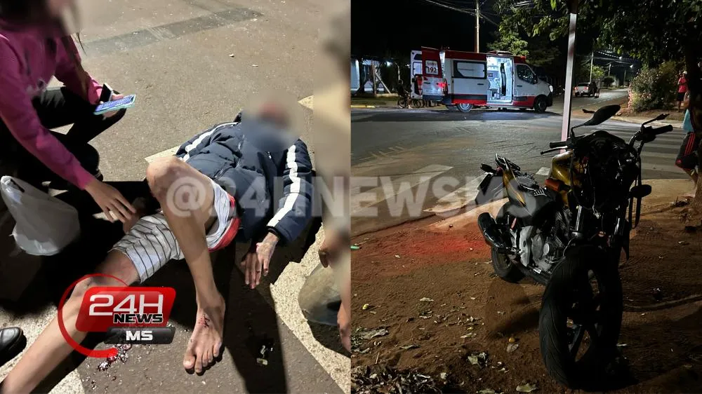 Adolescente em motocicleta sofre fratura na face após invadir preferencial e provocar acidente com carro no Parque São Carlos em Três Lagoas