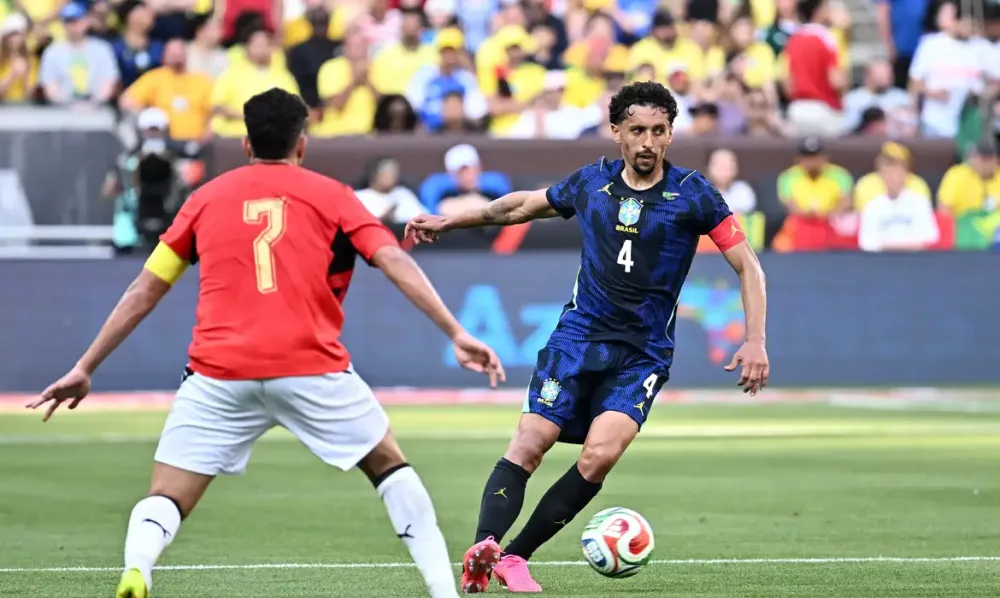 Endrick marcou o gol da vitória do Brasil sobre o Egito no último amistoso antes da estreia na Copa do Mundo de 2026. (Foto: Rafael Ribeiro/CBF)