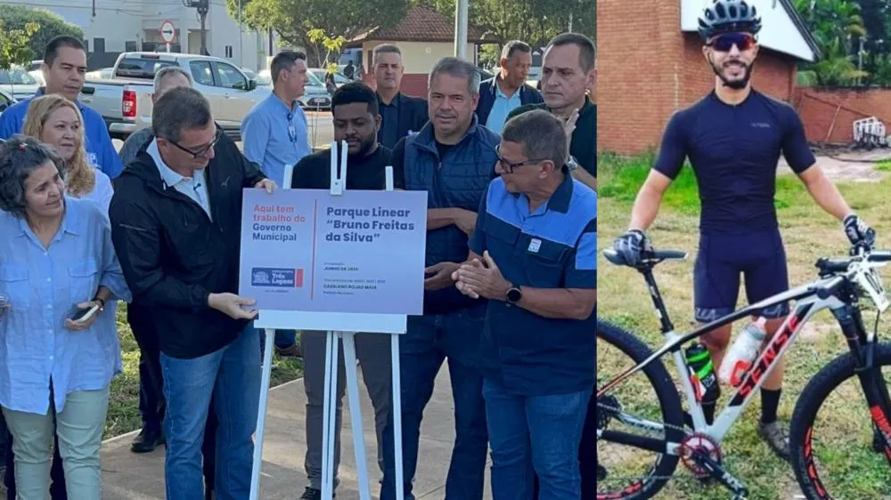 Homenagem ao ciclista Bruno Freitas marcou a abertura das comemorações pelos 111 anos de Três Lagoas no Parque Linear. (Foto: Eliton Chaves / 24h News MS)
