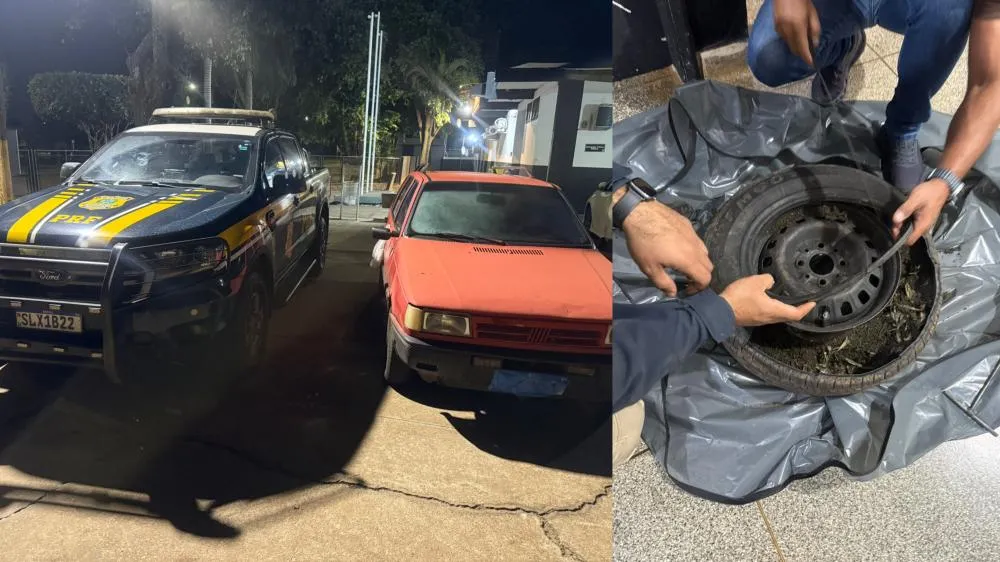 PRF apreende maconha escondida em pneu e prende motorista na BR-158 em Três Lagoas