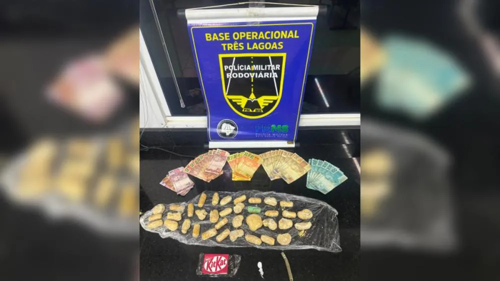 Polícia Militar Rodoviária prende dupla com crack e haxixe marroquino na MS-112, droga seria levada para alojamento em Três Lagoas