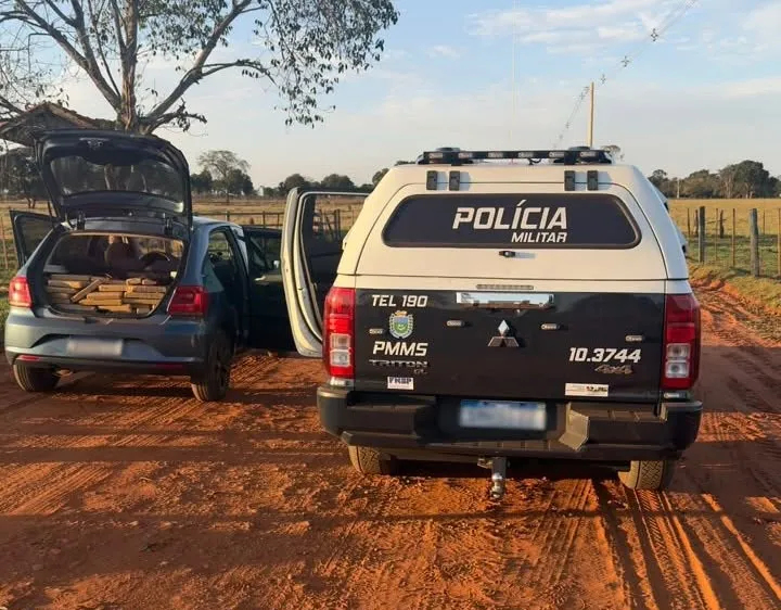 Polícia Militar apreende 325 kg de maconha e prende dupla após perseguição em Brasilândia