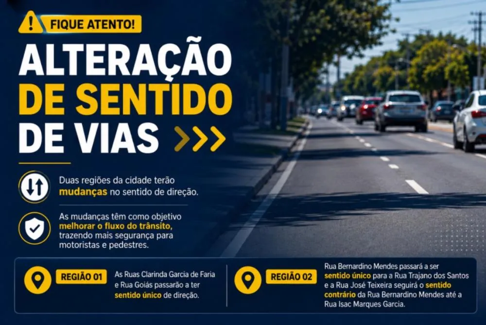 ALTERAÇÃO NO TRÂNSITO – Prefeitura iniciará mudanças no sentido de circulação de quatro vias em Três Lagoas