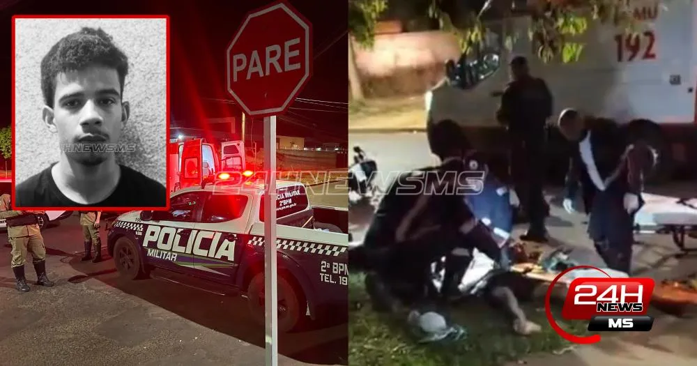 Kenner Vinícius Camargo Corrêa, de 19 anos, morreu após uma colisão entre duas motocicletas no bairro Vila Haro, em Três Lagoas. (Foto: Eliton Chaves/24h News MS)