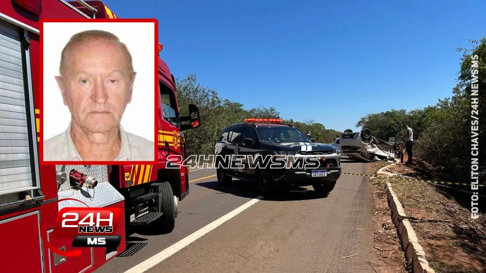 Empresário de 75 anos morre e três pessoas ficam feridas em acidente entre dois veículos na BR-158, em Três Lagoas