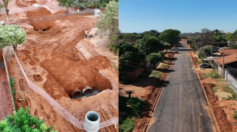 Rua recuperada e asfalto avançando: obras melhoram vias no Jardim Maristela, em Três Lagoas