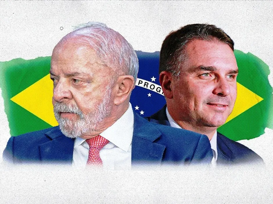 Lula participa de desfile em Brasília, enquanto Flávio Bolsonaro mobiliza apoiadores na Avenida Paulista no 7 de Setembro. (Arte: Carla Sena/Metrópoles)