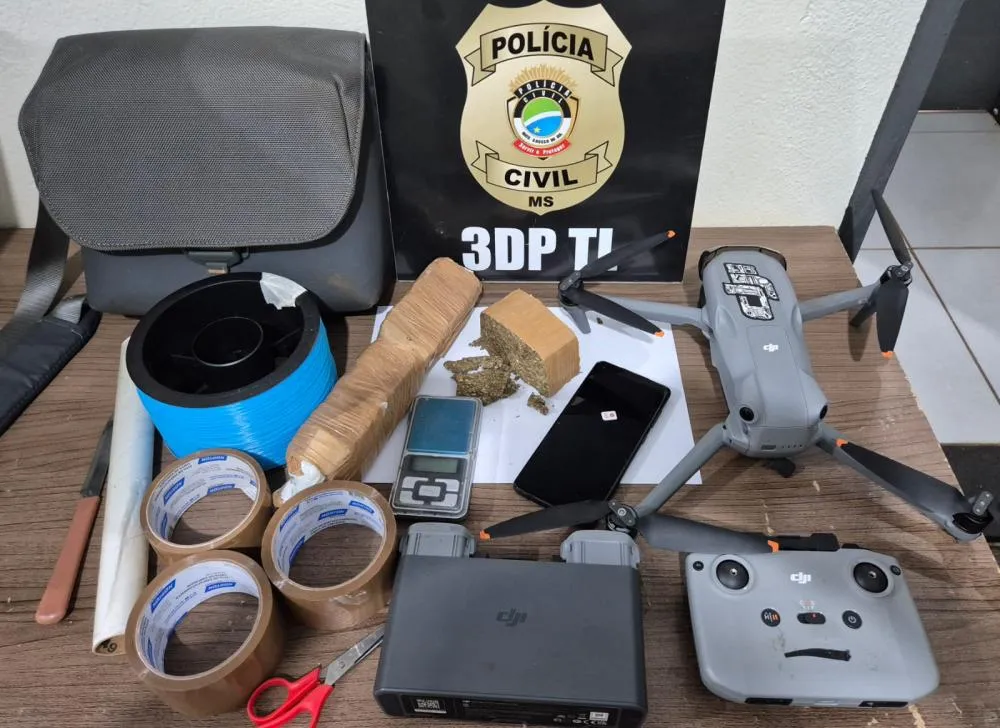 Polícia Civil captura foragido com drogas e drone que seria usado para lançar entorpecentes em presídios de Três Lagoas