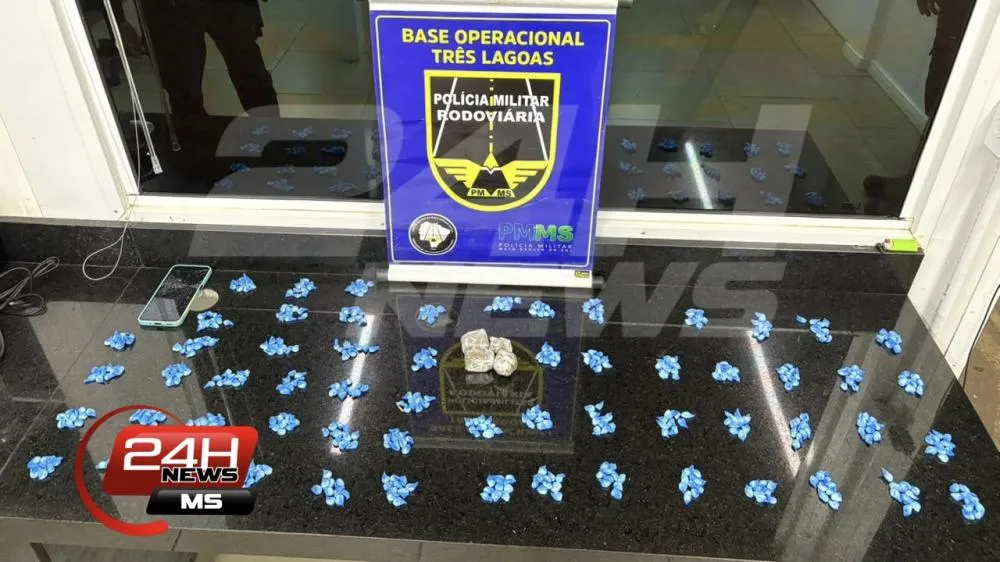 Jovem contrata carro de aplicativo para levar drogas de Três Lagoas a Inocência, mas acaba preso pela Polícia Militar Rodoviária na MS-112