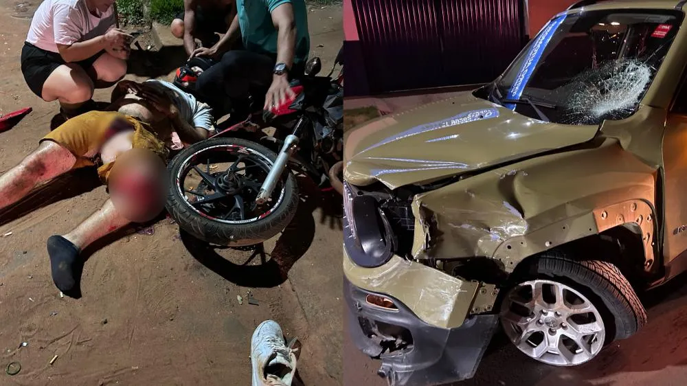 Veículo envolvido no acidente foi apreendido e levado ao pátio do Detran em Três Lagoas. (imagem: Eliton Chaves / 24H News MS)