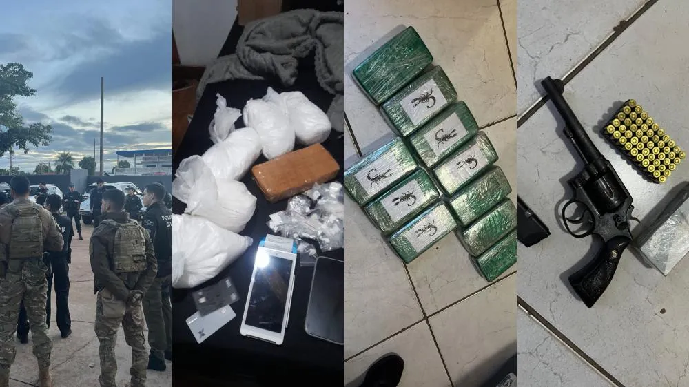 Polícias Civil, Militar, Penal e GARRAS apreenderam drogas, armas, munições e dinheiro em ofensiva contra o tráfico em Três Lagoas. (Foto: Divulgação/ Policia Civil)