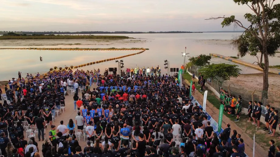 Cerimônia de abertura do Bloco 3 no Balneário Municipal, às margens do Rio Sucuriú, encantou atletas e autoridades. (Foto: Divulgação / Prefeitura de Três Lagoas)