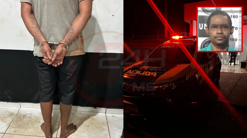 Aldo Washington da Cruz Ibarra foi preso pela Força Tática após confessar ter matado o colega Areovaldo Rodrigues Marcelino com uma facada no peito durante uma discussão em carvoaria de Selvíria. (Foto - Eliton Chaves / 24h News MS)