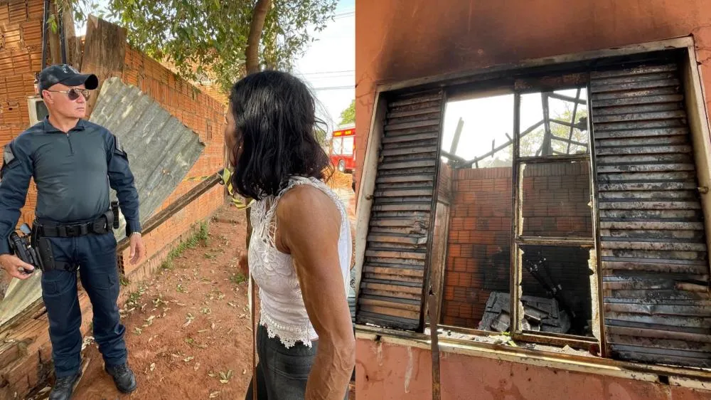 Residência foi destruída por chamas após autor voltar enfurecido com cobrança feita pela moradora (Foto - Divulgação)