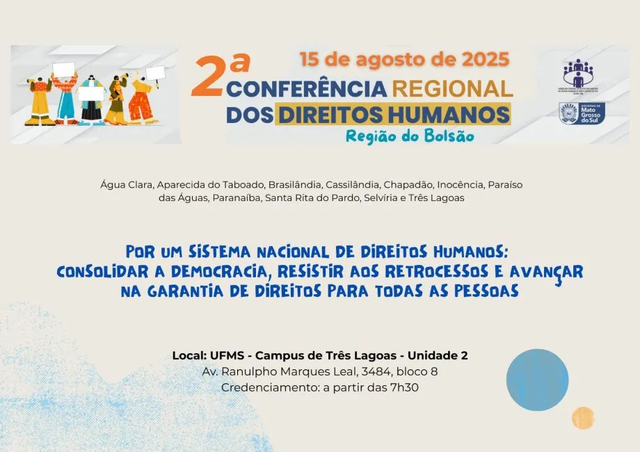 Conferência será realizada no anfiteatro da UFMS com apoio da Prefeitura de Três Lagoas (Foto - Prefeitura de Três Lagoas)