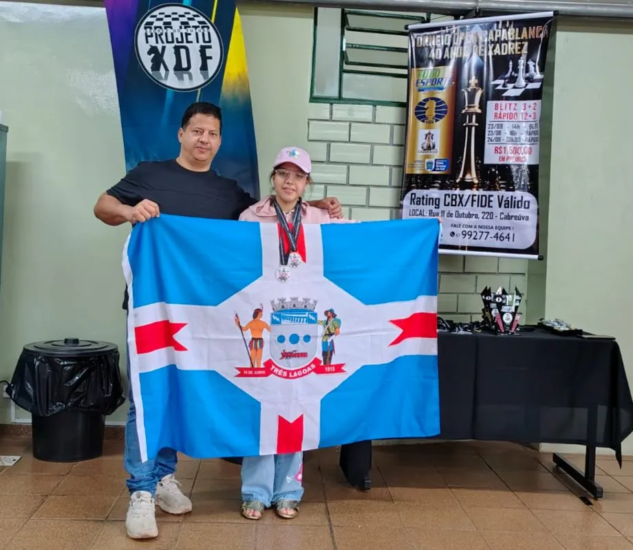 Fernando Freire e Susan Freire conquistaram medalhas e destacaram Três Lagoas no Torneio Open Capablanca (Foto - Prefeitura de Três Lagoas)