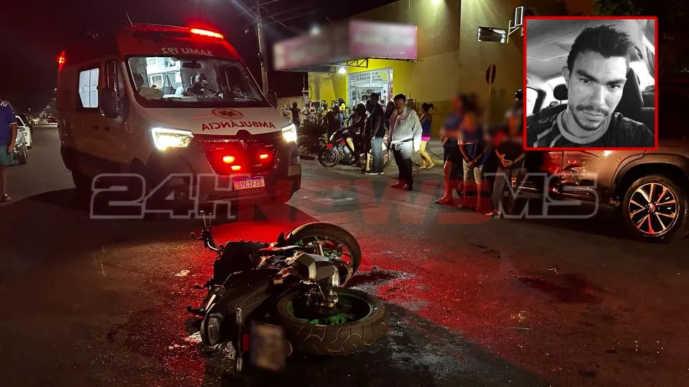 Cruzamento no bairro Nova Americana onde ocorreu o acidente; vítima morreu horas depois no Hospital Regional (Foto - Eliton Chaves / 24h News MS)