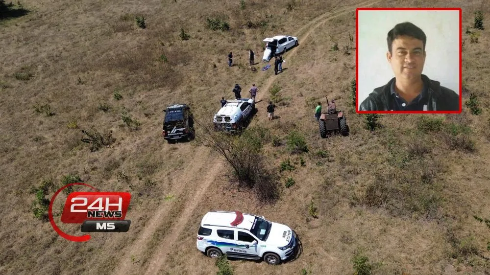 Corpo de Luiz Fernando Peres Vieira foi encontrado em área rural nas proximidades do Balneário Municipal em Três Lagoas (Foto - Eliton Chaves / 24h News MS)