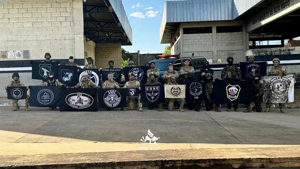 Policial do GARRAS durante o II Curso de Breacher Blaster promovido pela CORE/GT3 da Polícia Civil de Goiás (Foto: divulgação)