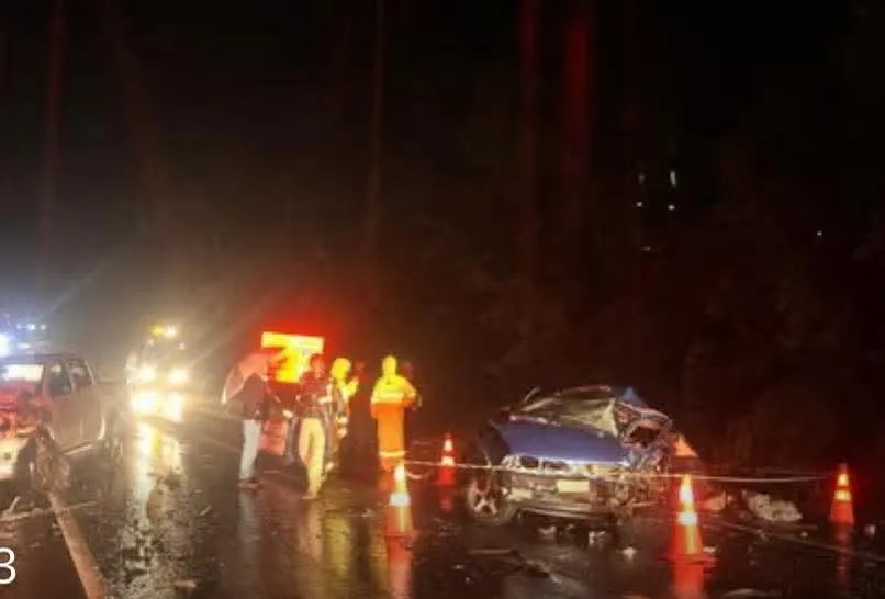 Local do grave acidente em Itapura onde quatro pessoas de Três Lagoas morreram na colisão frontal (Foto - Castilho News)