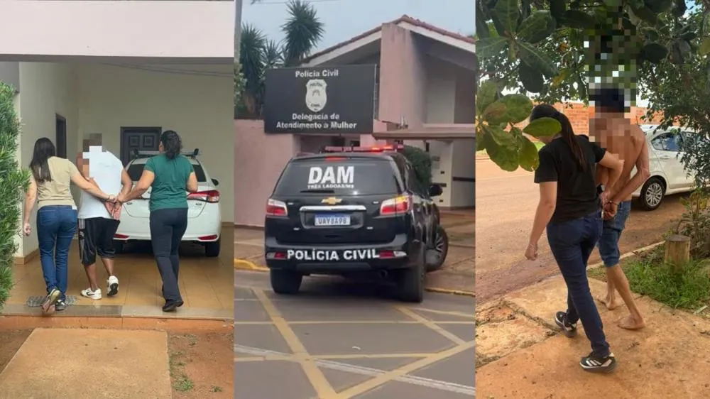 Equipes da Delegacia de Atendimento à Mulher de Três Lagoas durante a Operação Zênite (Foto - Divulgação / Polícia Civil)