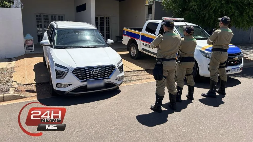 Hyundai Creta dublê apreendido durante abordagem do Deptran no bairro Interlagos em Três Lagoas (Foto - Eliton Chaves / 24h News MS)