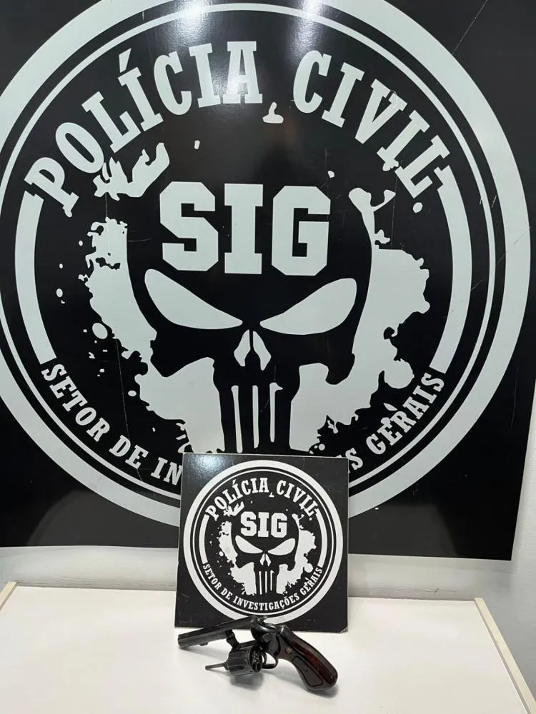 SIG apreendeu a arma usada nos disparos contra a comerciante em Três Lagoas (Foto - Polícia Civil)