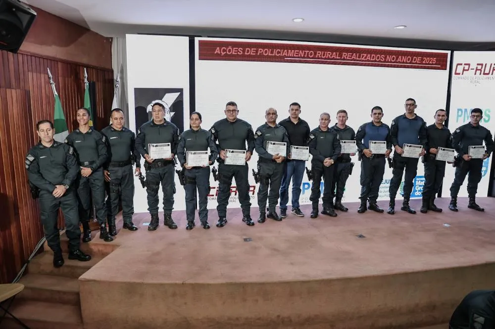 Solenidade marcou os 2 anos do Comando de Policiamento Rural e do Batalhão de Polícia Militar Rural em Mato Grosso do Sul (Foto - PMMS)