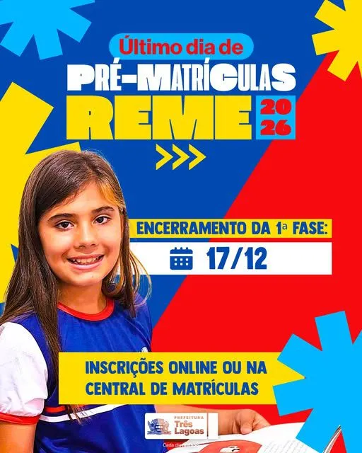 Central de Matrículas da SEMEC atende pais e responsáveis durante o período de pré-matrículas da REME 2026 (Foto - Prefeitura de Três Lagoas)