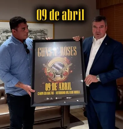 Eduardo Riedel anuncia show do Guns N’ Roses em Campo Grande em abril de 2026