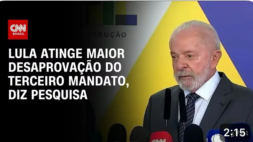 LULA ATINGE MAIOR DESAPROVAÇÃO DO TERCEIRO MANDATO, DIZ PESQUISA